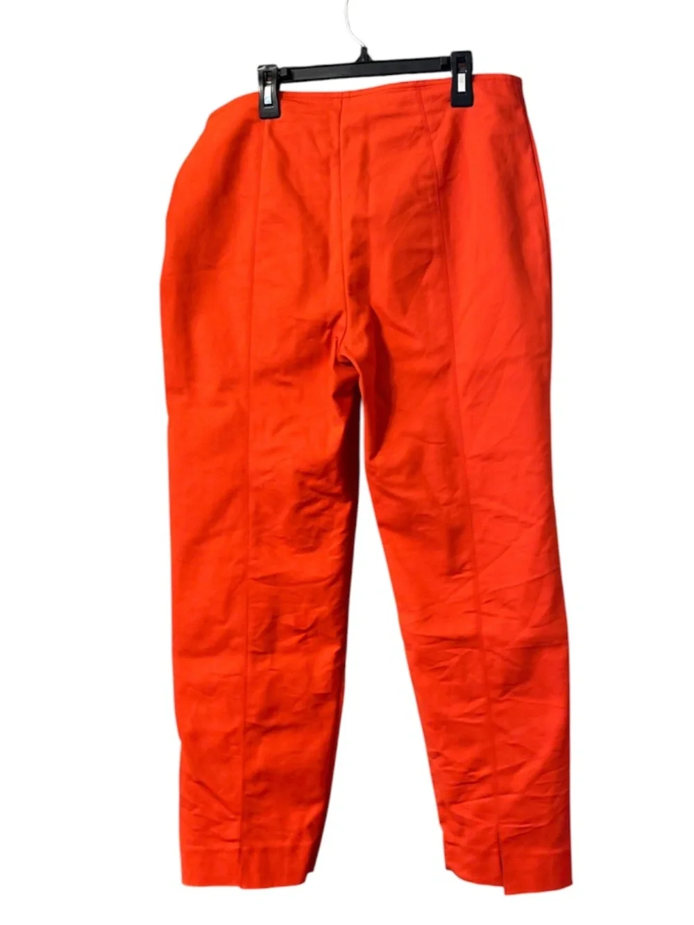 St. John Women’s Bright Orange Size Zip Cotton Blend Straight Leg Pants Sz-10